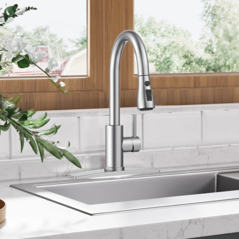 Pull+Down+Single+Handle+Kitchen+Faucet+with+Accessories-59881651